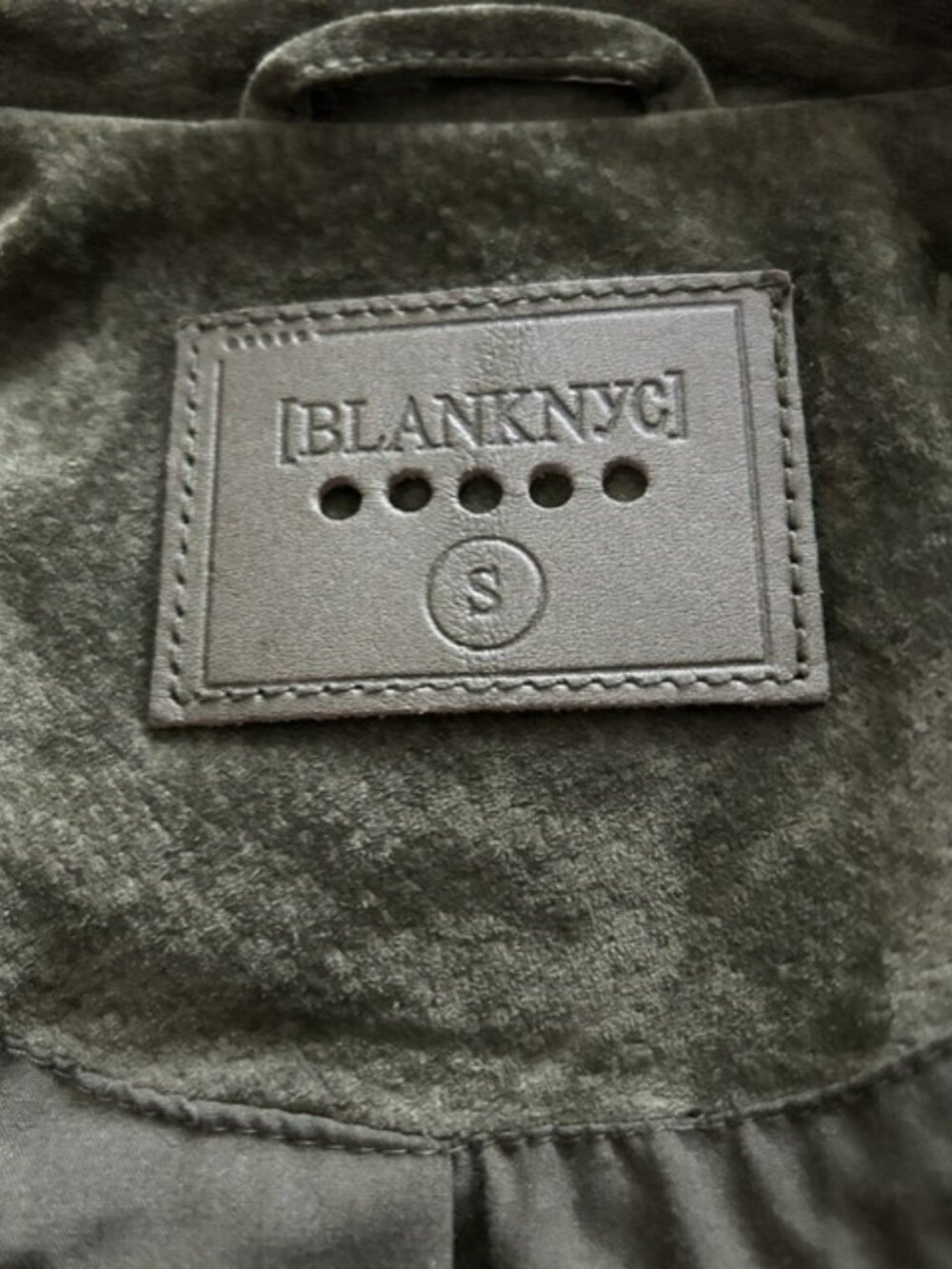 BLANKNYC Olive Green Suede Moto Jacket Size S - Picture 6 of 8